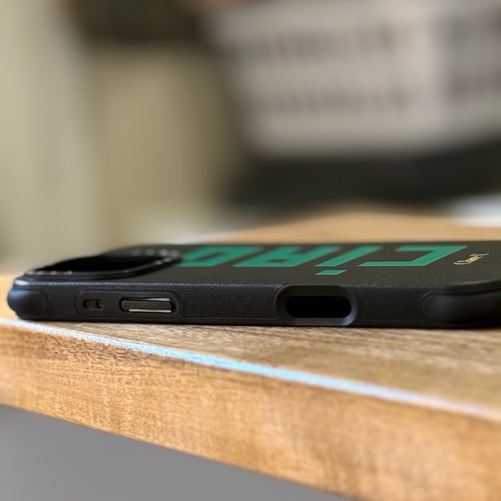 Clare V X Casetify leather phone case black with green CIAO iPhone 16 pro MAX - Picture 10 of 10